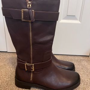 Vionic Women’s Chocolate Brown Marlow Leather Buckle Moto Riding Boots Size 11